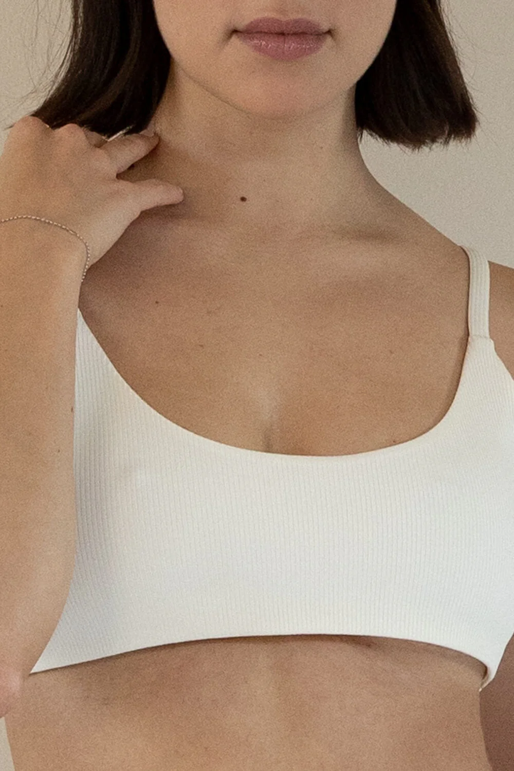 The Bralette Top - Ribbed Cream - Image 3