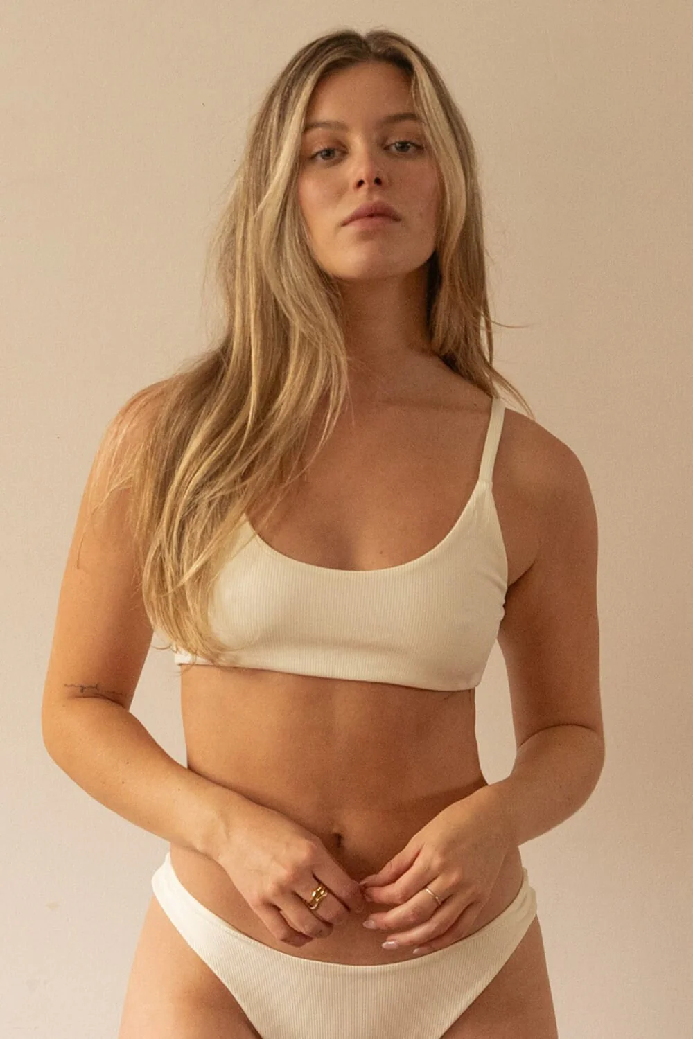 The Bralette Top - Ribbed Cream - Image 6