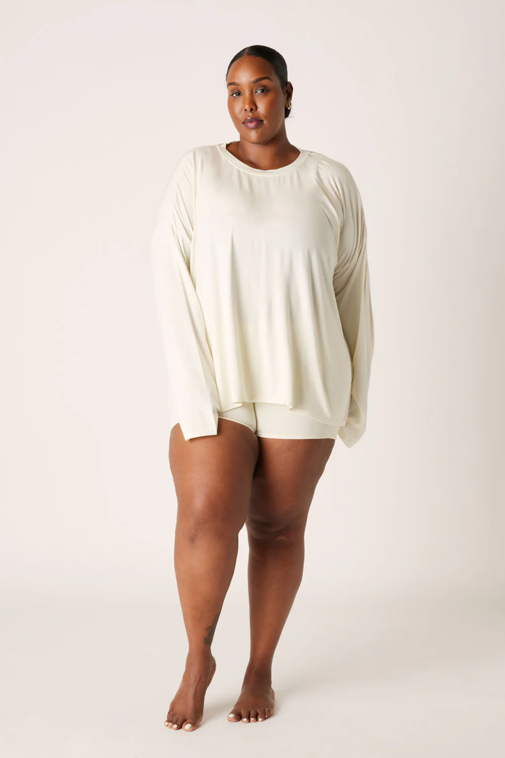 The Cool-Comf Lounge Oversized Long Sleeve - Cream - Image 3