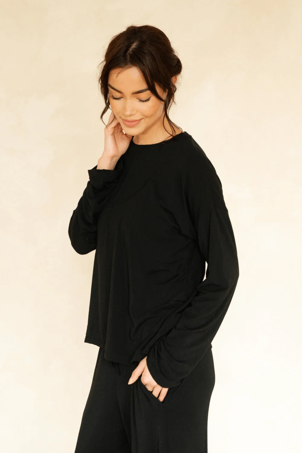 The Cool-Comf Lounge Oversized Long Sleeve - Matte Black - Image 3