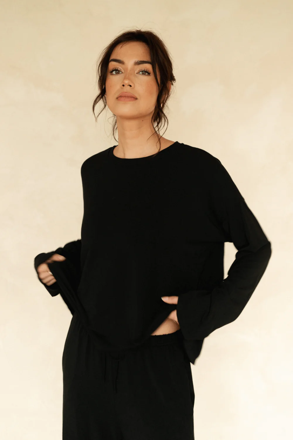 The Cool-Comf Lounge Oversized Long Sleeve - Matte Black - Image 4