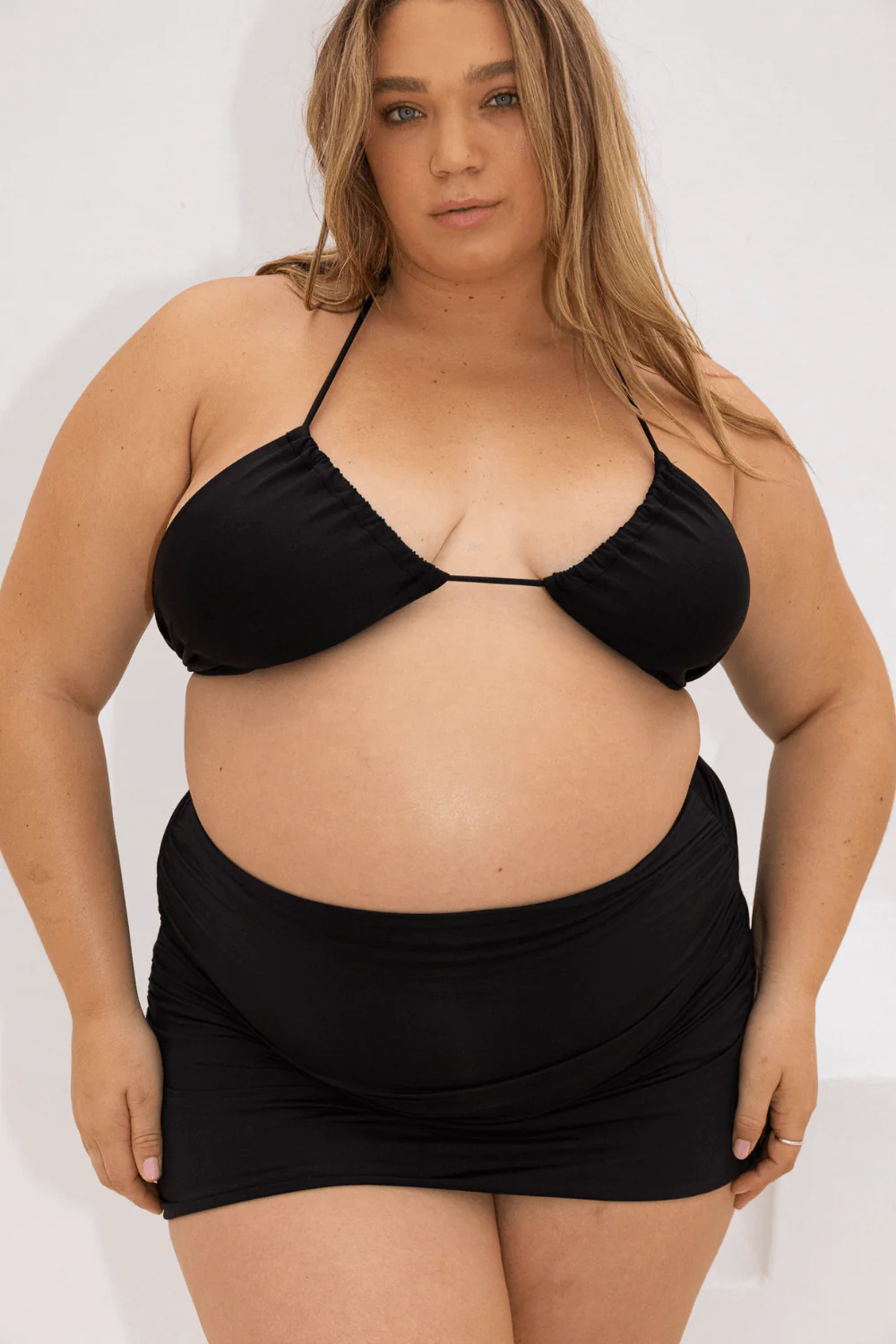 The High Rise Swim Skirt - Matte Black - Image 3