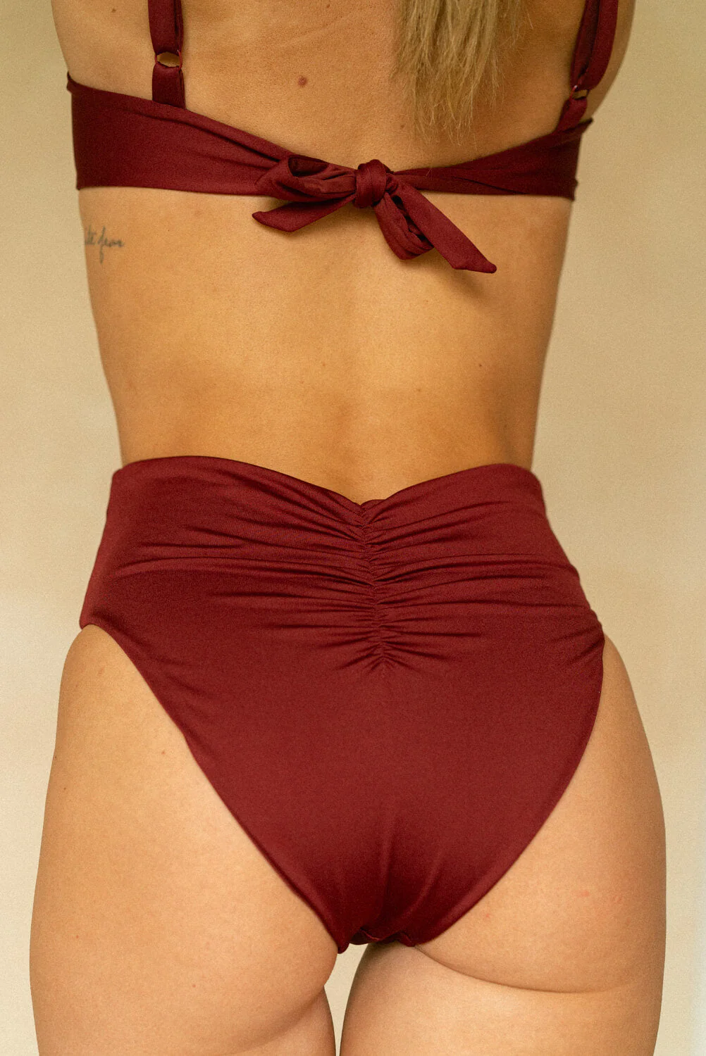 The High-Waisted Scrunch Bottoms - Pomegranate - Image 2