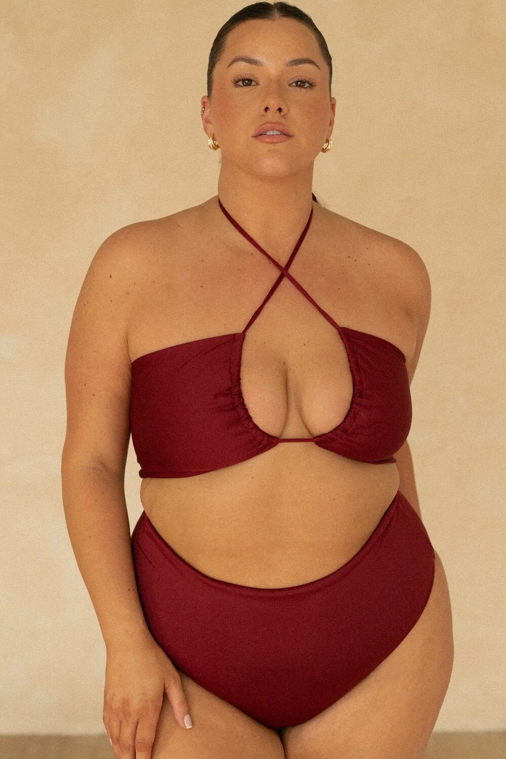 The High-Waisted Scrunch Bottoms - Pomegranate - Image 3