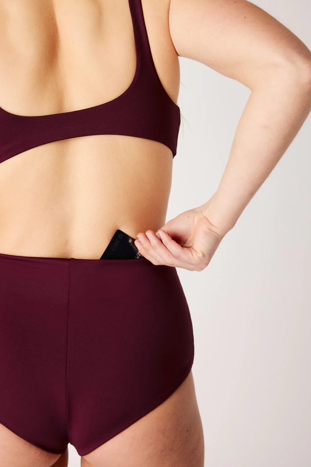 The High-Waisted Surf Bottom - Dark Cherry - Image 2