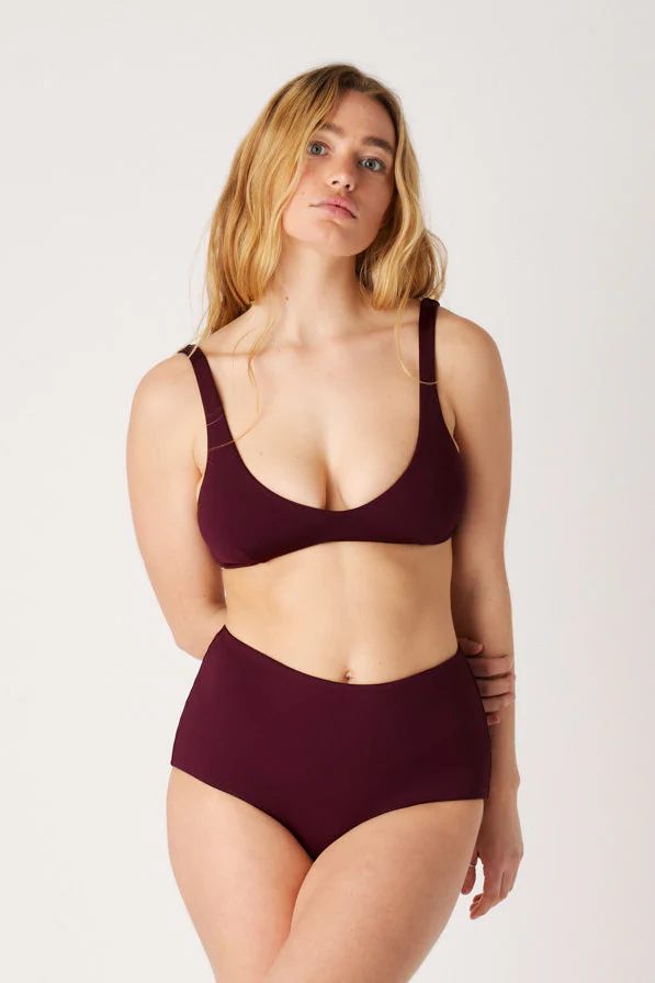 The Plunge Scoop Top - Dark Cherry - Image 4
