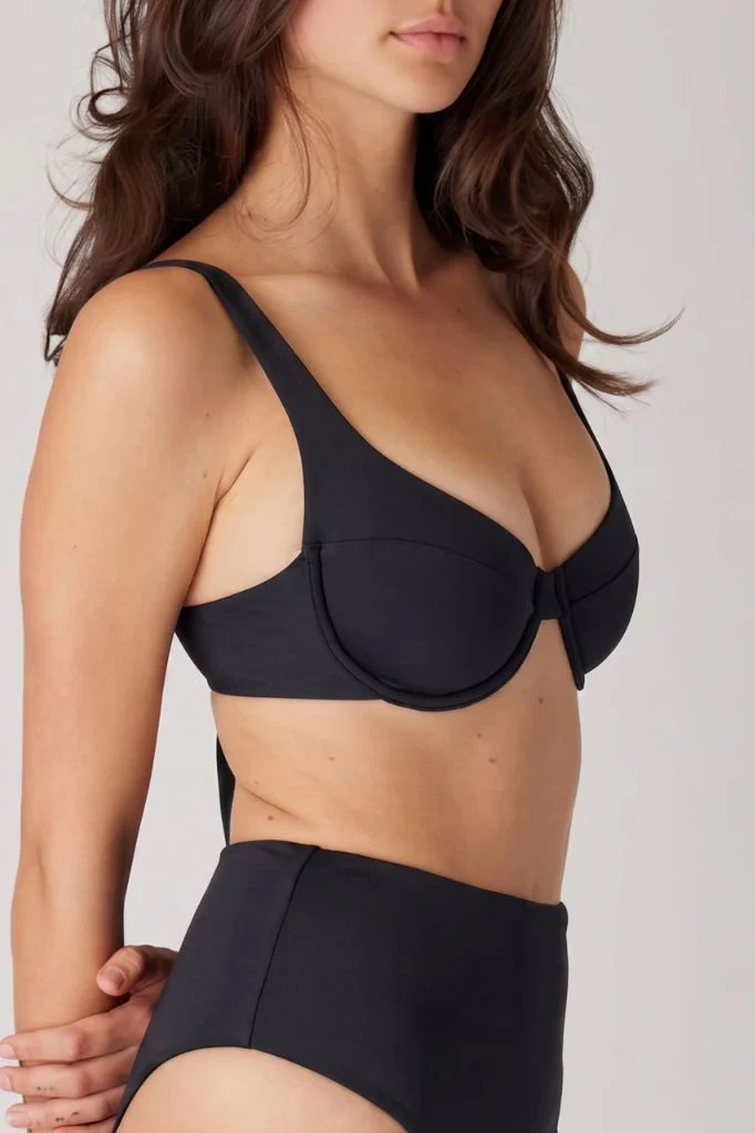 The Riviera Underwire Top - Matte Black