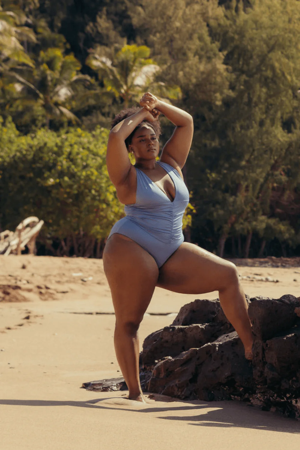 The Sculpting Plunge One Piece - Coastal Blue - Image 3