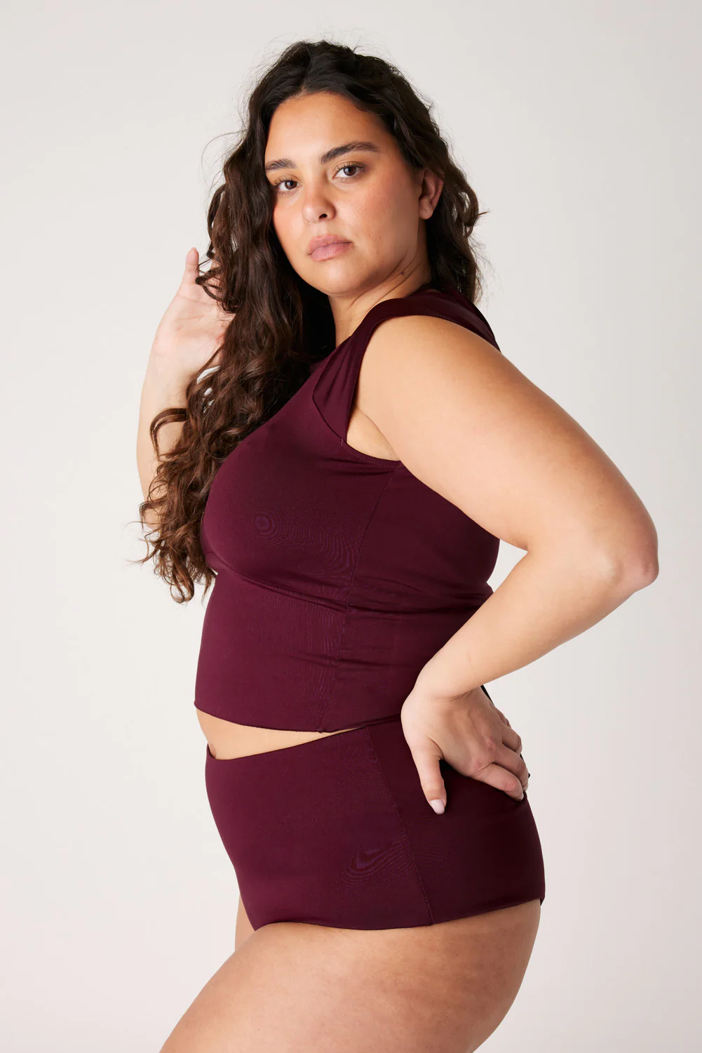 The Short Sleeve Surf Top - Dark Cherry - Image 4