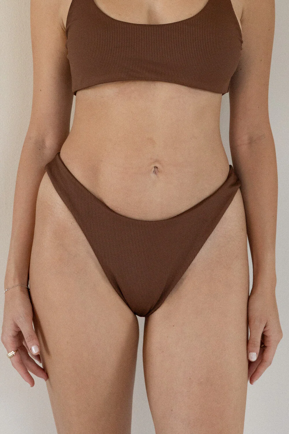 The Sleek Scrunch Bottoms - Ribbed Espresso - Image 5