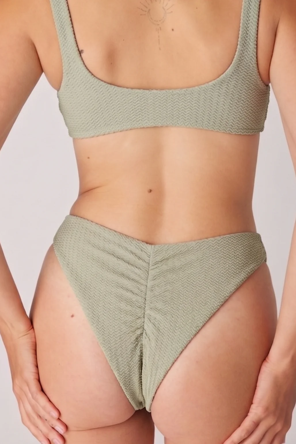 The Sleek Scrunch Bottoms - Soft Olive Ripple - Image 2