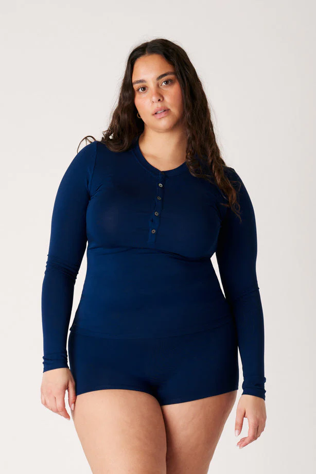 The Cool-Comf Slim Fit Henley - Soft Navy - Image 4